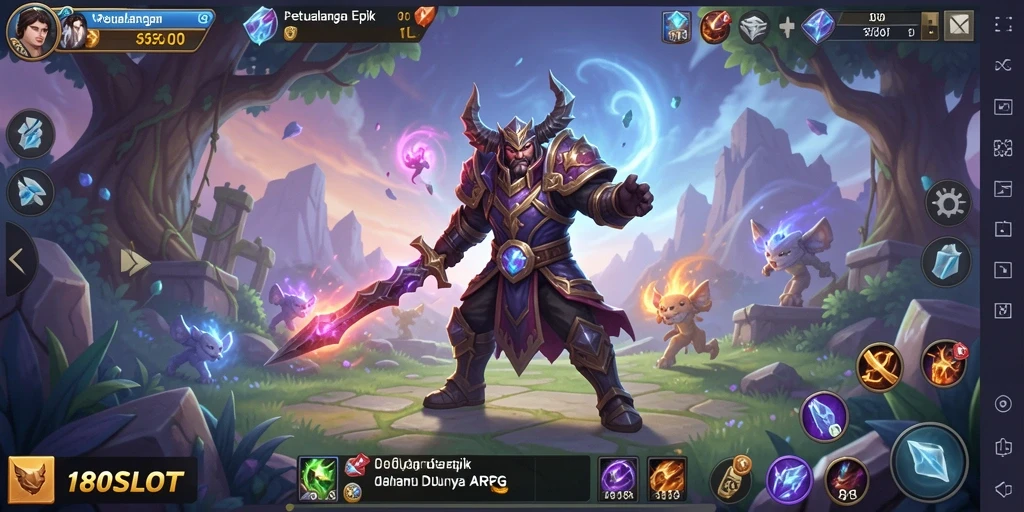 Screenshot 180SLOT menampilkan aksi pertarungan seru dalam dunia ARPG.