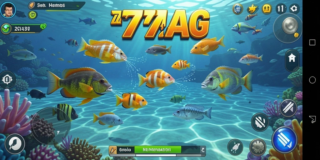 Tangkapan layar dari gameplay seru Tembak Ikan di 77AG.