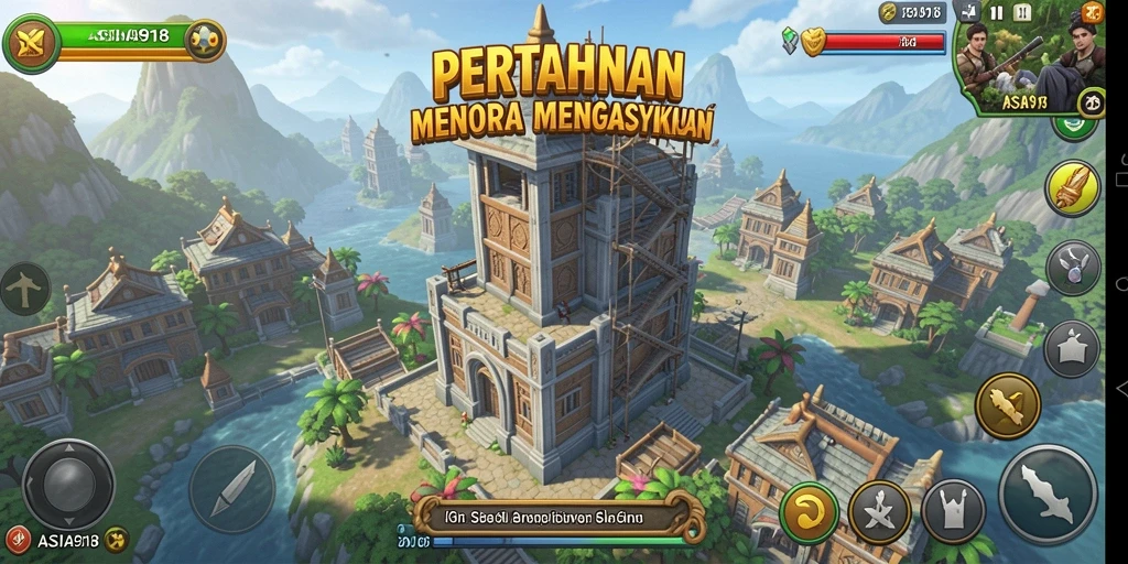 Gameplay ASIA918 yang mendebarkan dalam pertahanan menara.