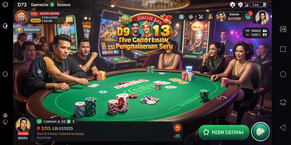 Tampilan gameplay D73 yang menegangkan dalam Live Casino.