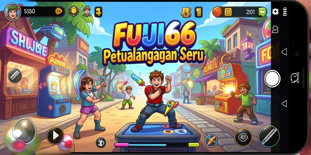 Tampilan gameplay seru dari FUJI66 dengan karakter unik.