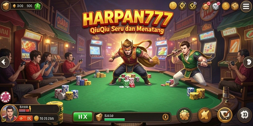 Tampilan gameplay menarik dalam HARAPAN777 yang penuh strategi QiuQiu.