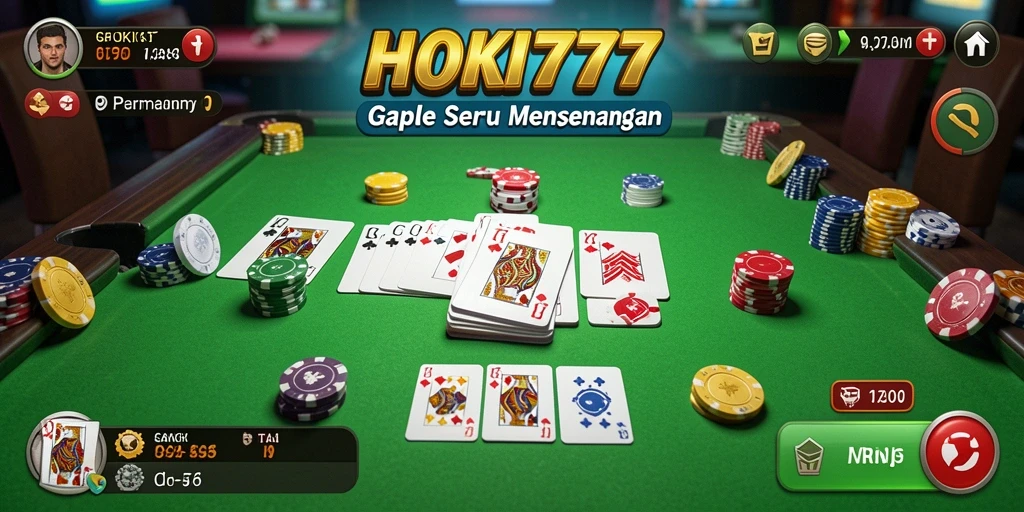 Gameplay HOKI777 menunjukkan suasana menarik permainan Gaple.