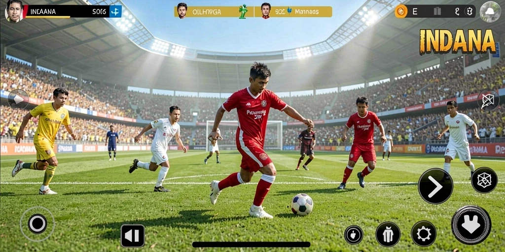Screenshot INDAAA menampilkan momen seru dalam pertandingan olahraga.