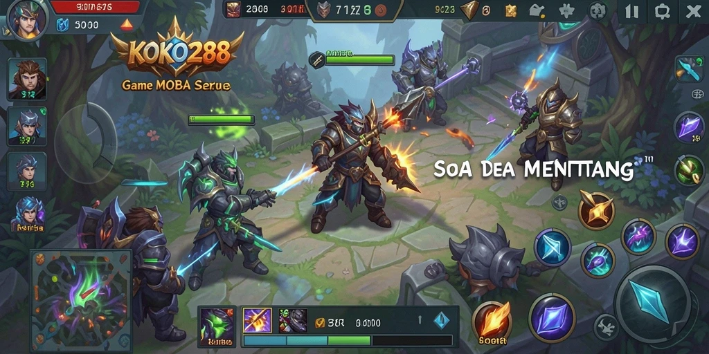 Screenshot KOKO288 menampilkan aksi seru dalam pertempuran MOBA.