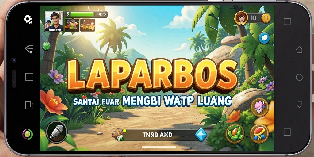 Tangkapan layar menampilkan gameplay santai LAPARBOS yang penuh warna.