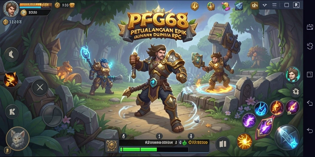Screenshot gameplay PGG68 yang menampilkan pertarungan epik dalam dunia RPG.