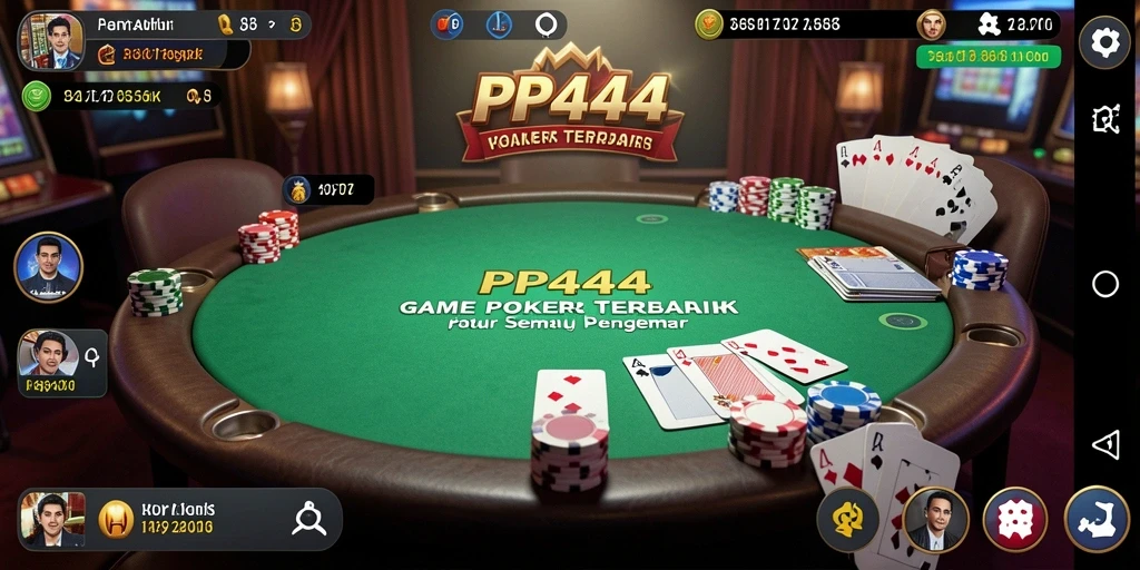 Tampilan gameplay Poker yang seru dan mendebarkan di PP444.