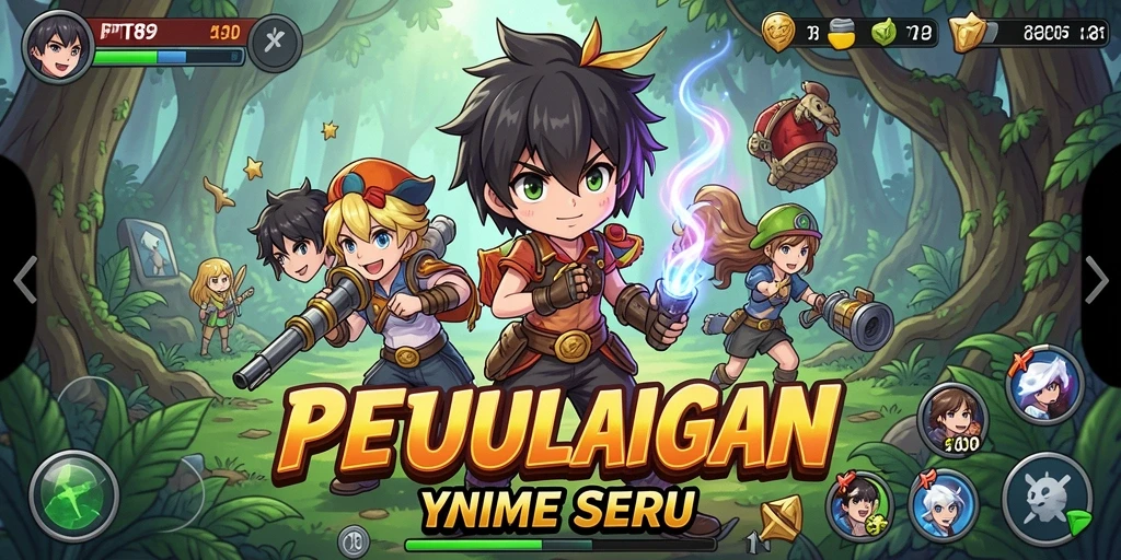 Tampilan screenshot utama PT89 yang menampilkan gameplay Anime yang seru.