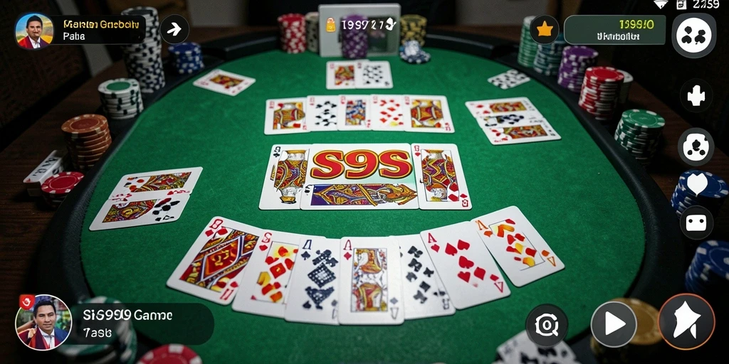 Tampilan gameplay seru dalam S9S9 saat bermain Gaple.