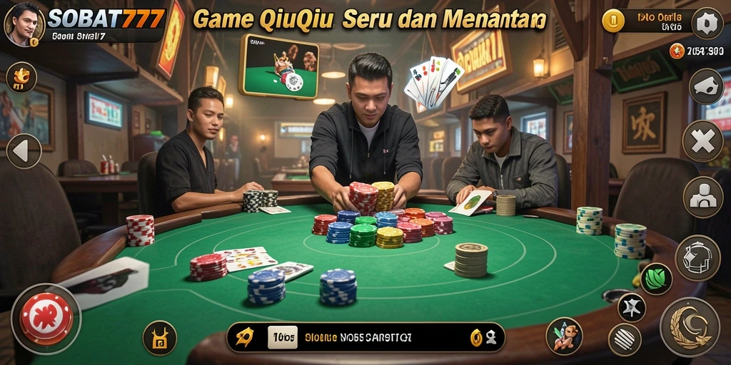 Tampilan gameplay QiuQiu di SOBAT777 yang menarik.