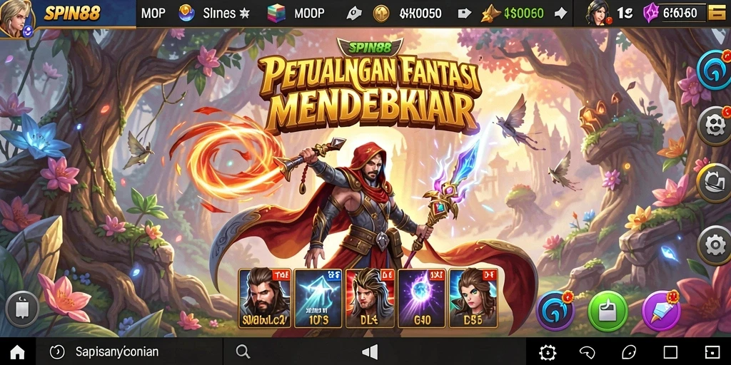Screenshot menunjukkan aksi pertarungan mendebarkan dalam SPIN88