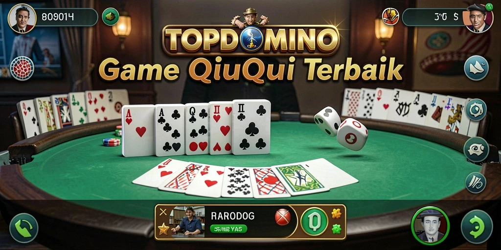 Tampilan utama gameplay QiuQiu di TOPDOMINO dengan antarmuka yang menarik.