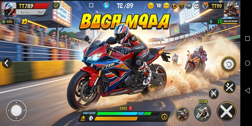 Gameplay seru balapan motor dalam TT789.